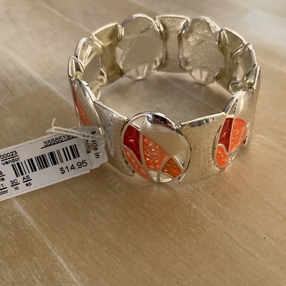 New CJ Banks orange and silver stretchy bracelet - Picture 4 of 4